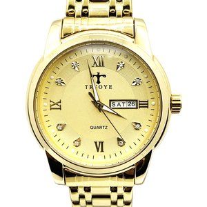 Luxury Gold Dial Day and Date Men's Gold Watch